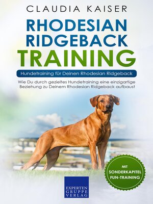 cover image of Rhodesian Ridgeback Training – Hundetraining für Deinen Rhodesian Ridgeback